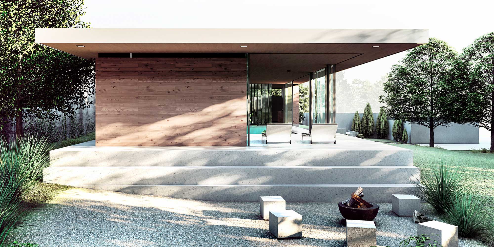 Poolhaus Westerwald: Treppe